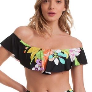 Bouquet Floral Off the Shoulder Swim Top